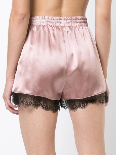 Shop Fleur Du Mal Margo Lace Trim Shorts - Pink