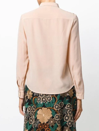 Shop Red Valentino Scalloped Trim Blouse - Nude & Neutrals