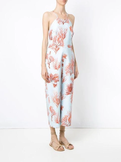 Shop Andrea Marques Cropped Jumpsuit In Est Coral Azul