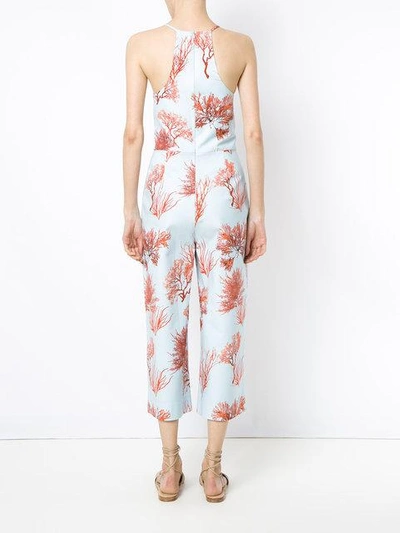 Shop Andrea Marques Cropped Jumpsuit In Est Coral Azul