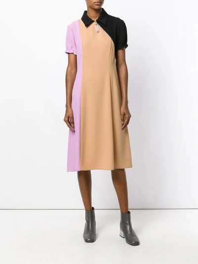 Shop Marni Colourblocked Dress With Collar