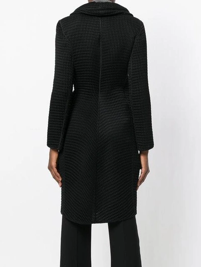 Shop Giorgio Armani Textured Shawl Coat - Black