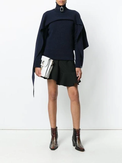 Shop Jw Anderson Layered Cape Style Sweater - Blue