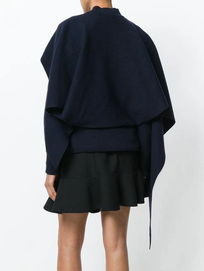 Shop Jw Anderson Layered Cape Style Sweater - Blue