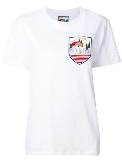 Shop Au Jour Le Jour For Colmar T-shirt Mit Wappen-stickerei - Weiss In White