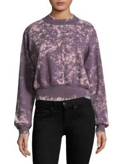 Shop Cotton Citizen Milan Crop Sweatshirt In Violet Dust