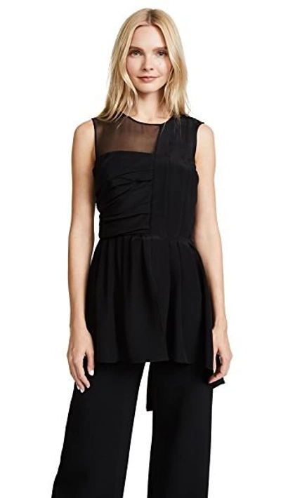 Shop Adam Lippes Pleated Top In Black