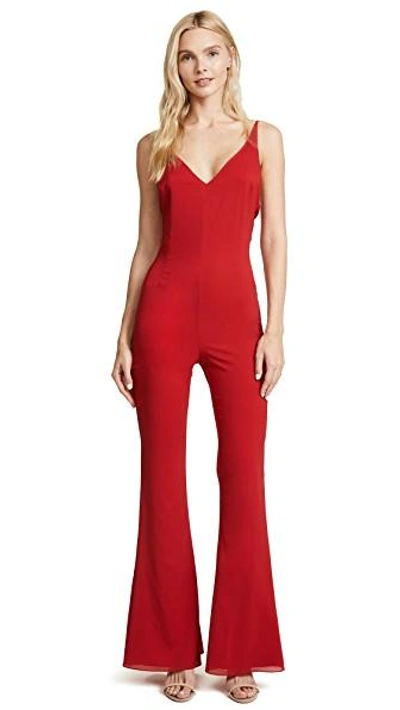 Shop Haney Gloria Jumpsuit In Red