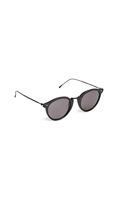 Shop Illesteva Portofino Sunglasses In Matte Black/grey
