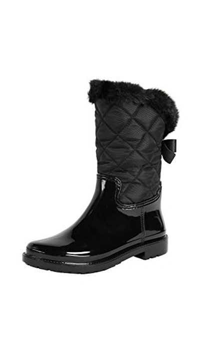 Shop Kate Spade Reid Quilted Rubber Rainboots In Black