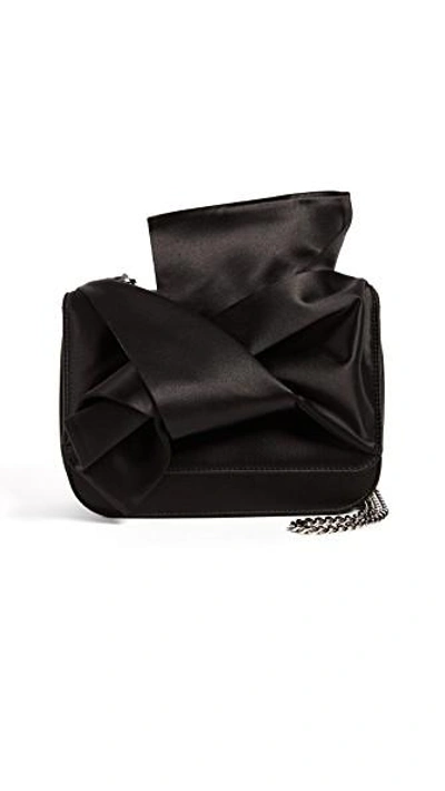 Shop N°21 Satin Knot Bag In Black