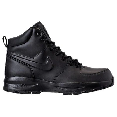Shop Nike Manoa Leather Boots In Black/black/black