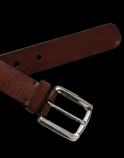 Shop Brunello Cucinelli Leather Belt In Dk-brown