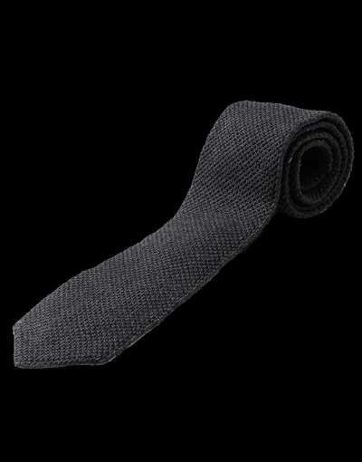 Shop Brunello Cucinelli Knit Tie In Dk-grey