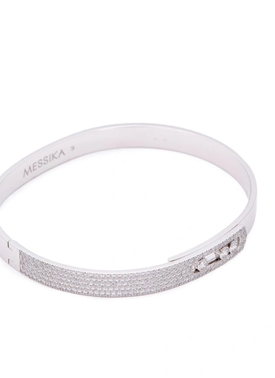 Shop Messika 'move Noa Pavé M' Diamond 18k White Gold Bangle