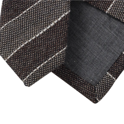 Shop Brunello Cucinelli Diagonal Stripe Tie In Gry-brn