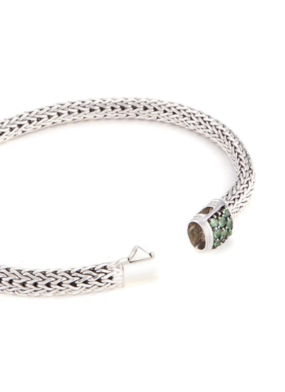 Shop John Hardy Tsavorite Silver Woven Chain Bracelet