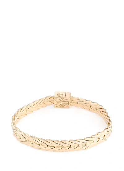Shop John Hardy Diamond 18k Yellow Gold Weave Effect Link Chain Bracelet