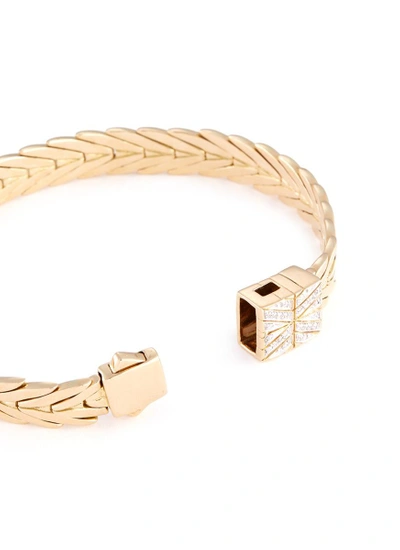 Shop John Hardy Diamond 18k Yellow Gold Weave Effect Link Chain Bracelet