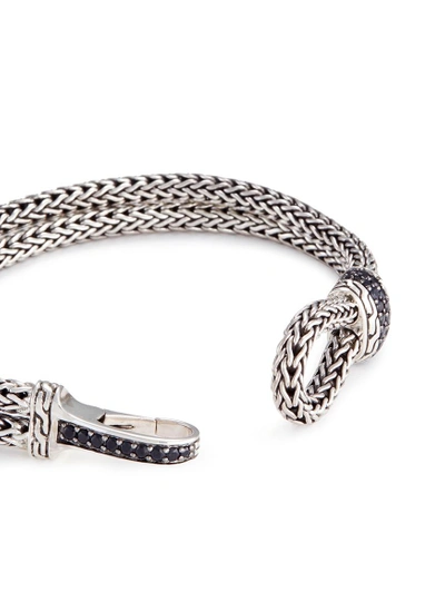 Shop John Hardy Sapphire Silver Woven Chain Hook Bracelet