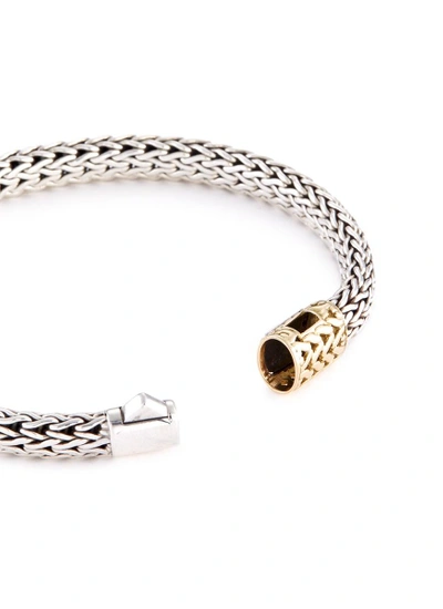 Shop John Hardy 18k Yellow Gold Silver Woven Chain Bracelet In Metallic