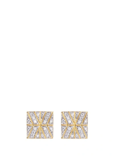 Shop John Hardy Diamond 18k Yellow Gold Square Stud Earrings