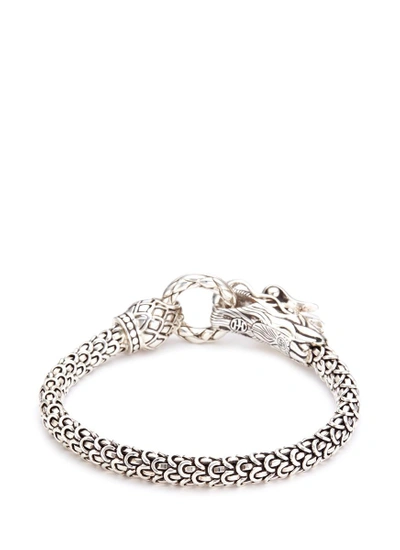 Shop John Hardy Diamond Silver Scaly Dragon Bracelet In Metallic