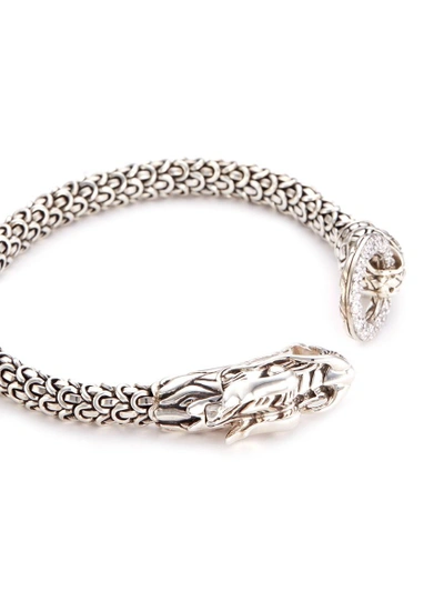 Shop John Hardy Diamond Silver Scaly Dragon Bracelet In Metallic