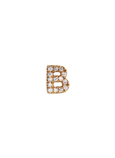 Shop Loquet London Diamond 18k Yellow Gold Letter Charm - B In Metallic