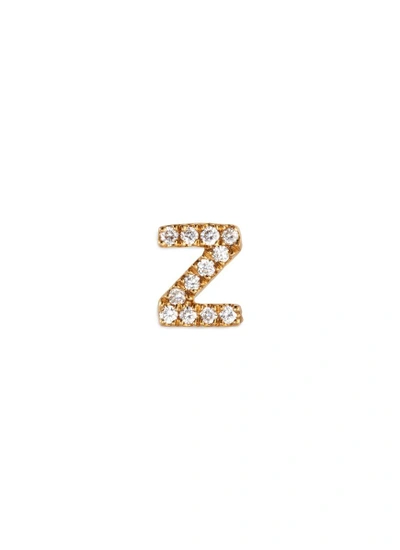 Shop Loquet London Diamond 18k Yellow Gold Letter Charm - Z In Metallic