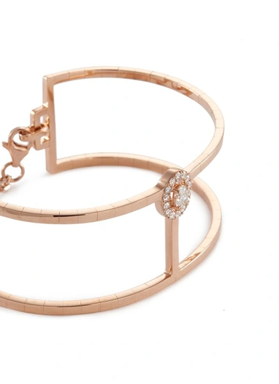 Shop Messika 'glam'azone Skinny 2 Row' Diamond 18k Rose Gold Bracelet