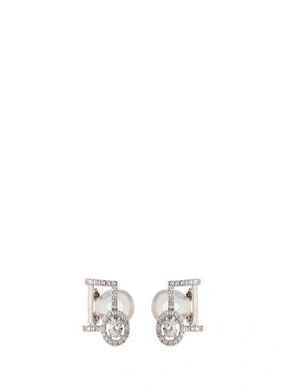 Shop Messika 'glam'azone Pavé' Diamond 18k White Gold Earrings