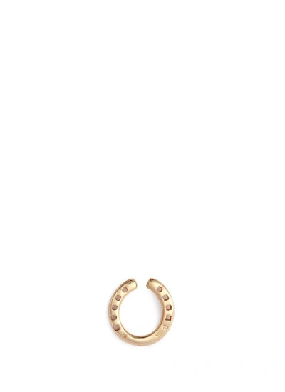 Shop Loquet London 'horseshoe' 14k Yellow Gold Single Stud Earring - Protection In Metallic