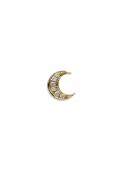 Shop Loquet London Diamond 18k Yellow Gold 'moon' Charm - Hope In Metallic