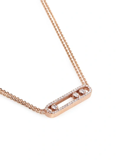 Shop Messika 'move Pavé' Diamond 18k Rose Gold Necklace
