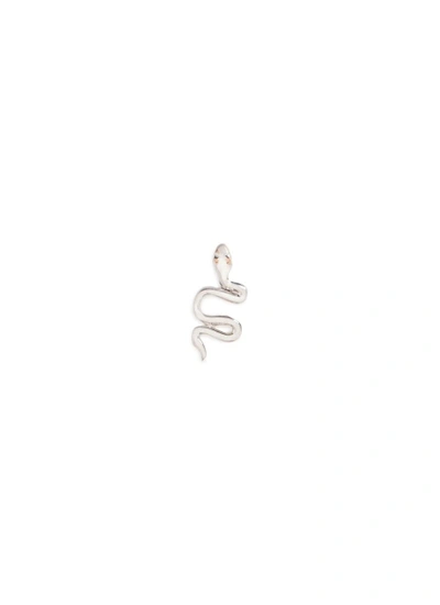 Shop Loquet London 18k White Gold Chinese New Year Charm - Snake In Metallic,white