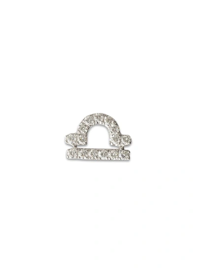 Shop Loquet London 18k White Gold Diamond Zodiac Charm - Libra In Metallic