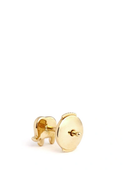 Shop Loquet London 14k Yellow Gold Elephant Single Earring - Happiness