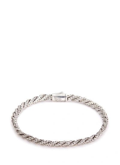 Shop John Hardy Sapphire Silver Twist Slim Woven Chain Bracelet