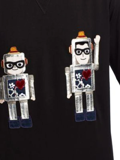 Shop Dolce & Gabbana Robot Cotton Sweatshirt In Black