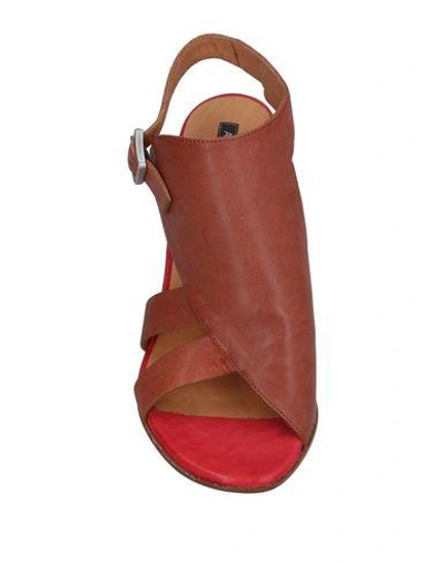 Shop Alberto Fermani Sandals In Brick Red