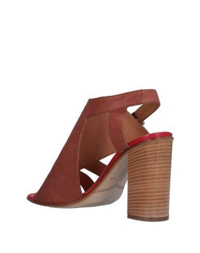 Shop Alberto Fermani Sandals In Brick Red