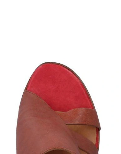 Shop Alberto Fermani Sandals In Brick Red