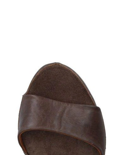 Shop Alberto Fermani Sandals In Dark Brown