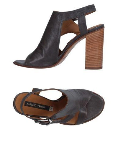 Shop Alberto Fermani Sandals In Steel Grey