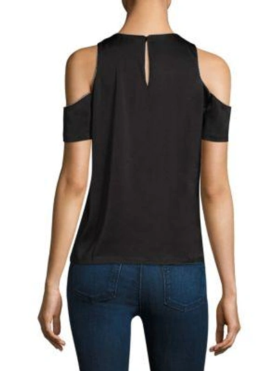 Shop Cooper & Ella Emmy Cold-shoulder Blouse In Black