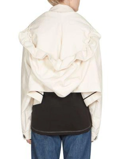 Shop Loewe Hooded Cargo Jacket In White