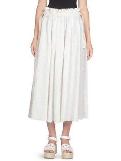 Shop Loewe Drawstring Skirt In White