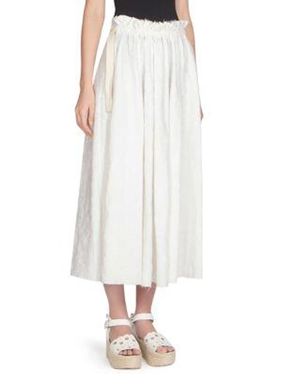 Shop Loewe Drawstring Skirt In White