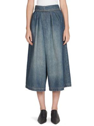 Shop Loewe Denim Culottes In Indigo